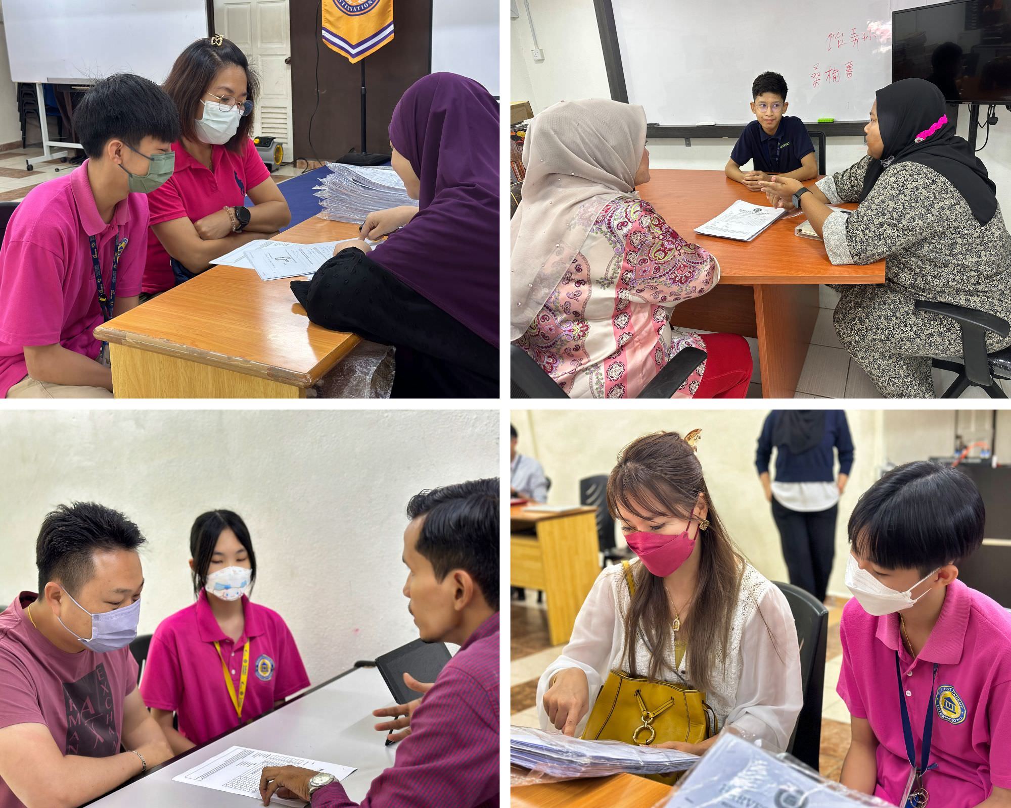 Parents meeting teachers at Harvest Academy Report Card Day