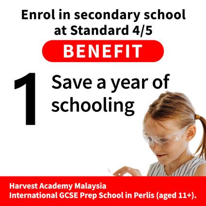 Enrol in secondary school at Standard 4/5, benefit 1: save a year of schooling